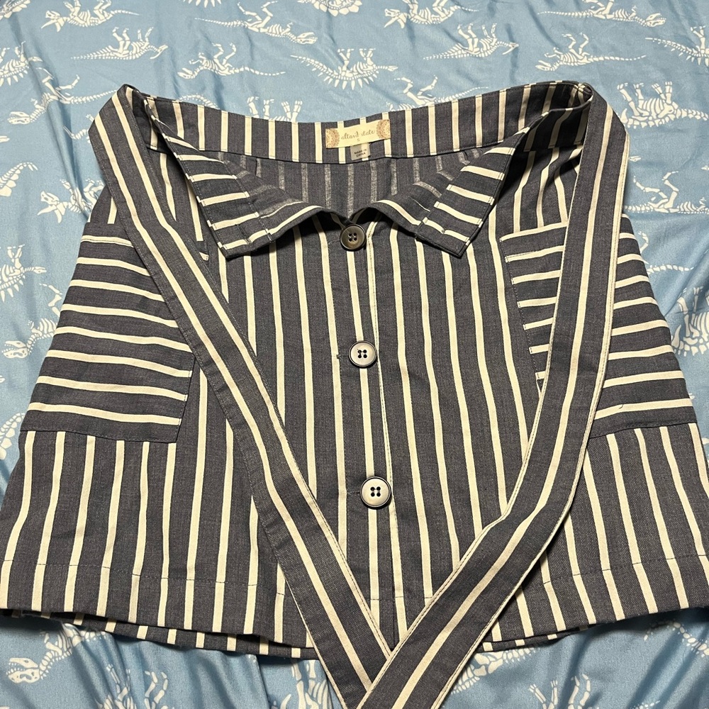 Altar'd State Navy and White Striped Skirt